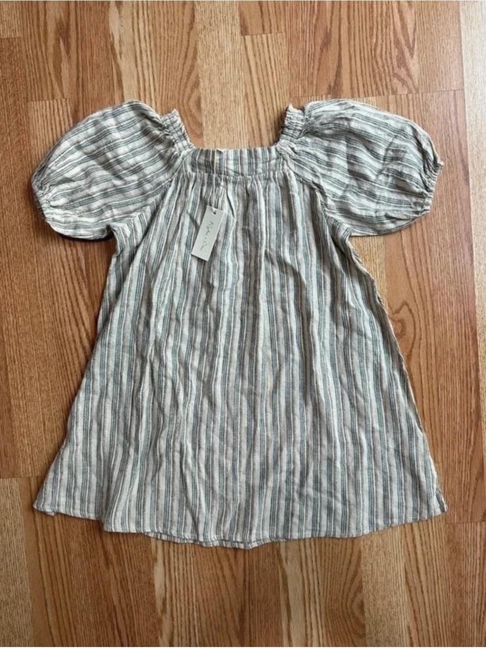 Rylee + Cru Striped Puff-Sleeve Dress